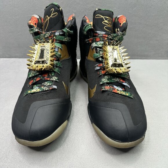 Mens Size 8.5 Nike LeBron 9 IX Watch The Throne Basketball Shoes Black Gold 2022 main image 9